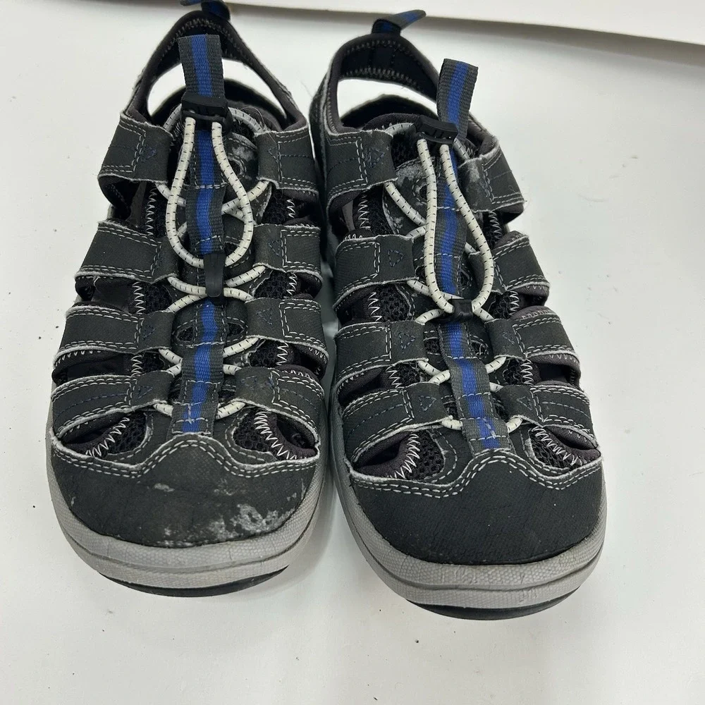 Bass Stingray Men's Sport Sandals Fisherman Water Shoes Black Gray Size 8.5